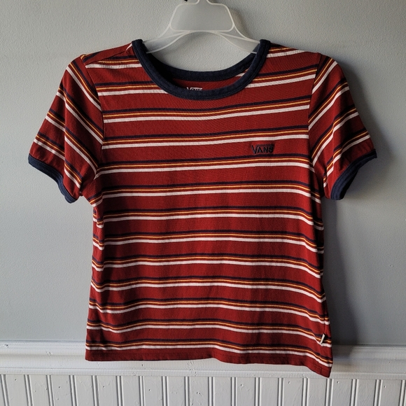 Vans Striped Crewneck Short Sleeve Shirt Size Medium - Picture 2 of 13